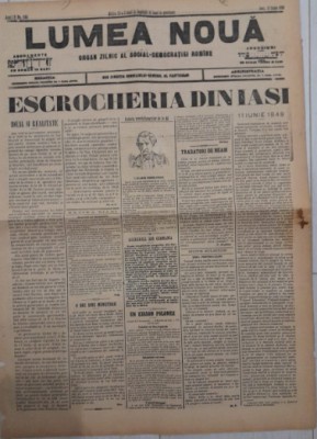 Ziar LUMEA NOUĂ, 1898, 4 pg format mare / &amp;rdquo;Escocheria din Iasi&amp;rdquo; / Jassy foto