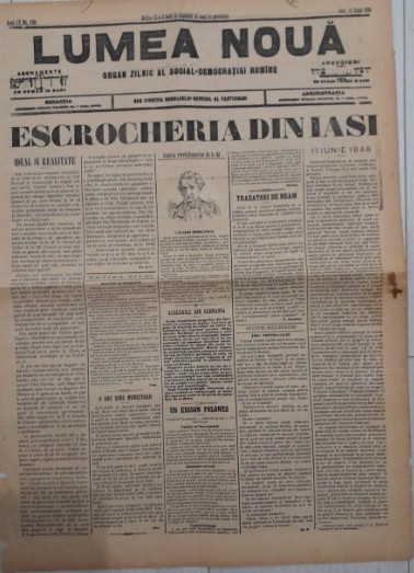 Ziar LUMEA NOUĂ, 1898, 4 pg format mare / &rdquo;Escocheria din Iasi&rdquo; / Jassy