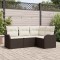 vidaXL Set de canapele pentru grădină cu pernă 4 pcs Maro Rattan poli 3345678