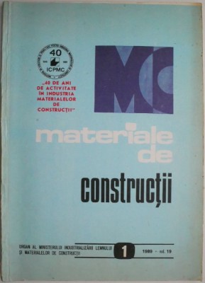 Materiale de constructii 1/1989/vol. 19 foto