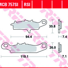 Set placute frana TRW MCB757SI - Kawasaki KFX 400 - KVF Brute Force (05-13) - Prairie 700 - Suzuki LT-V Twin Peaks (04-05) 700cc