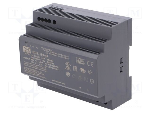 Alimentator pulsatoriu MEAN WELL pentru şină DIN 153,6W 48VDC 3,2A