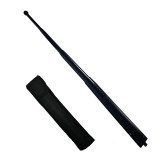 Baston telescopic din otel, 77 cm, 4 sectiuni, negru, husa