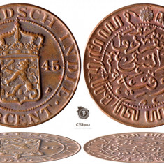 1945 P, ½ cent - Indiile de Est Olandeze!