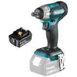 Makita DTW181Z + BL1830B - Masina de insurubat cu impact patrat 1/2 inch 210 Nm M6-M16 + Acumulator Li-Ion 18 V 3 Ah
