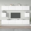 Gossi set dulap tv, 6 piese, alb, lemn prelucrat