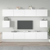 VidaXL Set dulap TV, 6 piese, alb, lemn prelucrat