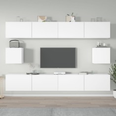 vidaXL Set dulap TV, 6 piese, alb, lemn prelucrat