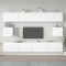 Gossi set dulap tv, 6 piese, alb, lemn prelucrat