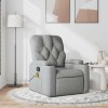 VidaXL Fotoliu de masaj rabatabil, gri deschis, textil
