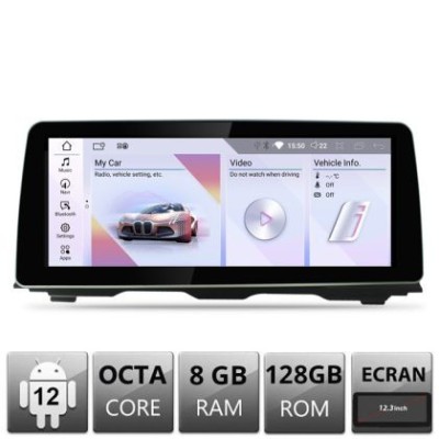 Navigatie BMW Seria 5 F10 2010-2011 cu ecran CIC Android ecran 12.3&amp;quot; 8+128 4G BT CarStore Technology foto