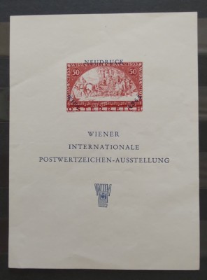 Austria - 1965 - Expozitia postala Viena - Vigneta neuzata cu supratipar foto
