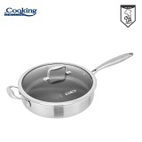Tigaie adanca cu capac Heinner 24x6.5 cm inox, baza inductie, acoperire ceramica antiaderenta