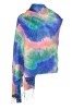 Esarfa curcubeu din casmir, Dacali, albastru caraibe, 185 x 75 cm, Marime universala