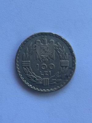 Moneda argint 100 lei an 1932 foto