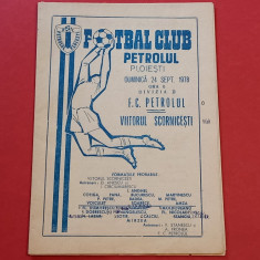 Program meci fotbal PETROLUL PLOIESTI - "VIITORUL" SCORNICESTI (24.09.1978)