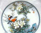 FARFURIE DECORATIVA PORTELAN IMPERIAL JINGDEZHEN CHINA 1988 DECOR PASARI 21.5 CM