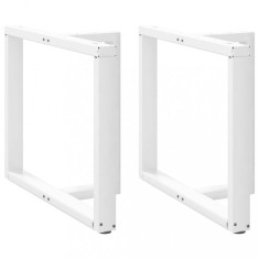 vidaXL Picioare de masă &icirc;n formă de T, 2 buc., alb, 100x35x(72-73) cm, oțel 4013069