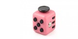 Cub antistres, fidget, roz cu butoane negre, 3x3x3 cm