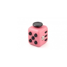 Cub antistres, fidget, roz cu butoane negre, 3x3x3 cm