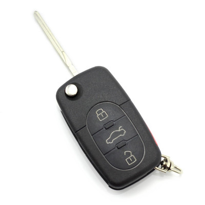 Audi - carcasă cheie tip briceag cu 3+1 butoane, buton de panică și baterie 2032 - CARGUARD foto