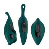 Vibrator clitoris URBAN SKY Female Vibrator and Sleeves Set, cu 3 huse detașabile, 9 funcții de vibrație, rezistent la apă, negru cu verde