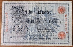 100 mark 1908, Germania, ștampilă roșie foto