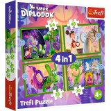 PUZZLE TREFL 4IN1 LUMEA DRAGONULUI DIPLODOK