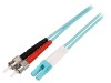Patch cord fibră optică OM3 LC/UPC-ST/UPC 3m turcoaz, Logilink