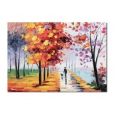 Tablou pictat manual, Armonie pastelata, 70x50cm ulei pe panza in cutit efect 3D, gata de expus pe perete