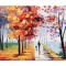 Tablou pictat manual, Armonie pastelata, 70x50cm ulei pe panza in cutit efect 3D, gata de expus pe perete