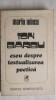 Marin Mincu - Ion Barbu, eseu despre textualizarea poetica, 1981