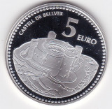 Spania 5 Euro PALMA CASTELL DE BELLVER 2011, Europa, Argint