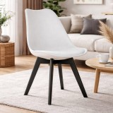 Scaun Bucatarie Living Artool Mark Alb Negru Modern Piele Ecologica Confortabil