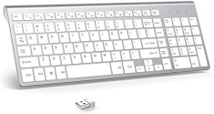 Tastatura Weless, J JOYACCESS 2.4G Slim Compact Full Size Tastatura fara fir-pentru PC, Mac, iMac?Desktop, Computer, Laptop, Smart TV?Windows XP/Vista foto