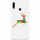 Husa silicon pentru Huawei P Smart 2019, Colorful Reindeer Jump Illustration