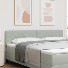 vidaXL Tăblie din Catifea Argyle Manual Gri deschis 180 cm Catifea
