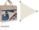 Panza de umbrire triunghiulara 3.6x3.6x3.6 m, crem, cu protectie solara UPF 50+