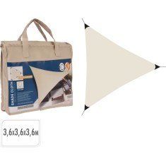 Panza de umbrire triunghiulara 3.6x3.6x3.6 m, crem, cu protectie solara UPF 50+