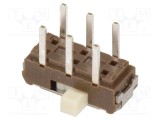 Comutator glisant DPDT 0,3A/6VDC ON-ON THT pentru PCB ALPS