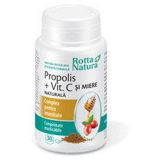 Propolis cu Vitamina C Naturala si Miere Rotta Natura 30cpr