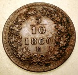 F.254 AUSTRIA 5/10 KREUZER 1860 E RARA, Europa, Cupru (arama)