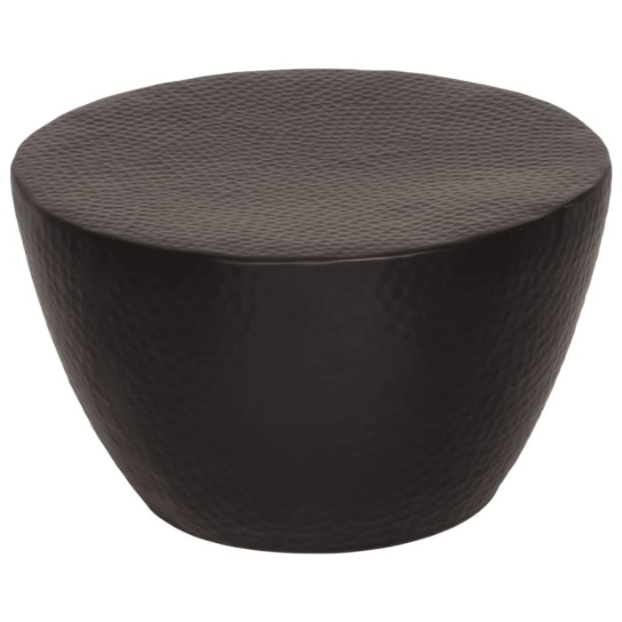 vidaXL Măsuță de cafea, negru, &Oslash; 50x30 cm, aluminiu bătut la ciocan 359611