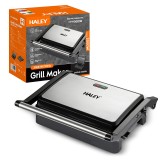 Grill Maker HALEY 2000W, Full Inox, Argintiu/Negru, Tava de Gatit Integrata