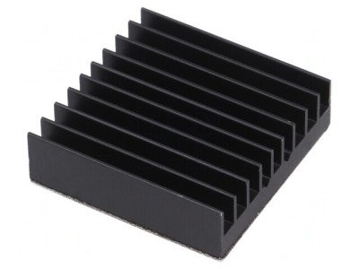 Radiator extrudat cu aripioare BGA negru 32,5x32,5mm foto