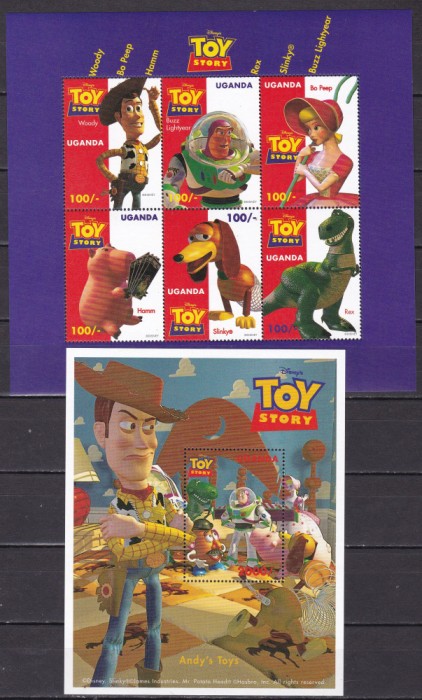 Uganda 1997 Disney The toy story MI 1828-1854 3 kleib.+ 3 bl. MNH 3 poze