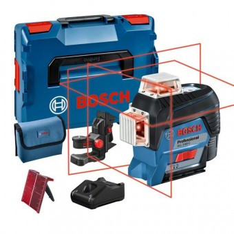 Bosch GLL 3-80 C + BM 1 Nivela laser cu linii, 30m, receptor 120m, precizie 0.2mm/m + 1 x Acumulator GBA 12V 2.0Ah + Incarcator rapid GAL 1230 CV + L- foto