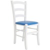 Scaun Paesana - cadru alb - imitatie piele albastru - 21898