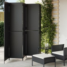 vidaXL Separator de cameră cu 5 panouri, negru, poliratan 365364