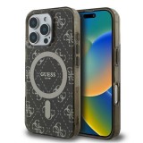 Husa iPhone 16 Pro Max originala Guess IML 4G Background MagSafe, maro, GUHMP16XH4DTEW